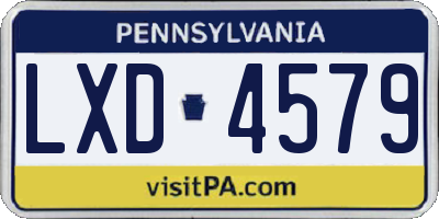 PA license plate LXD4579