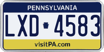 PA license plate LXD4583