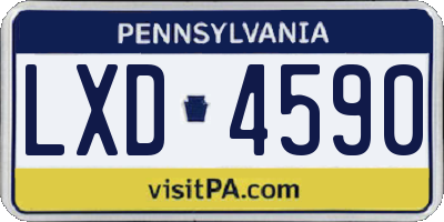 PA license plate LXD4590
