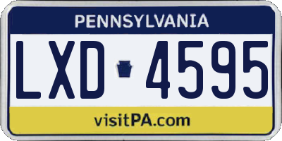 PA license plate LXD4595