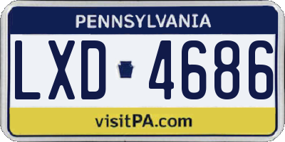 PA license plate LXD4686