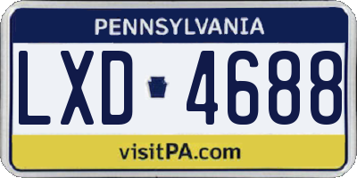 PA license plate LXD4688
