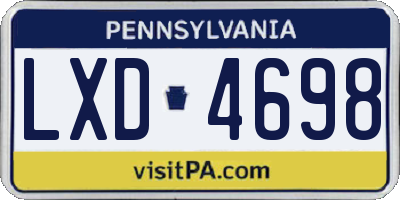 PA license plate LXD4698