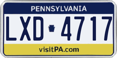 PA license plate LXD4717