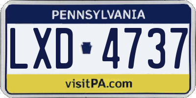 PA license plate LXD4737