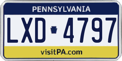PA license plate LXD4797