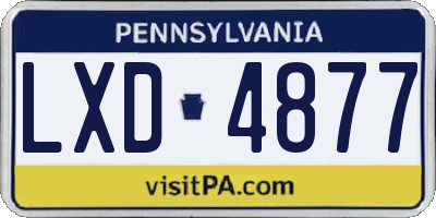 PA license plate LXD4877
