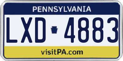 PA license plate LXD4883