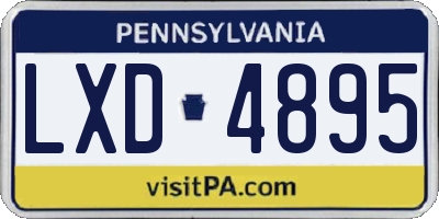 PA license plate LXD4895