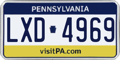 PA license plate LXD4969