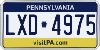 PA license plate LXD4975