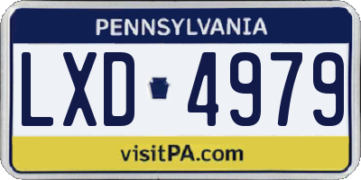 PA license plate LXD4979