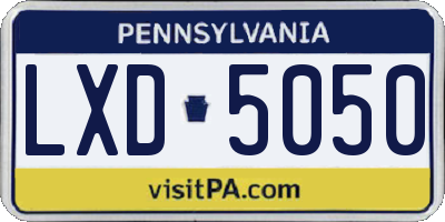 PA license plate LXD5050