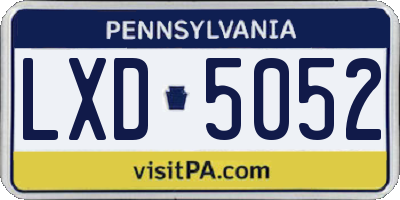 PA license plate LXD5052