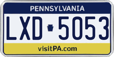 PA license plate LXD5053