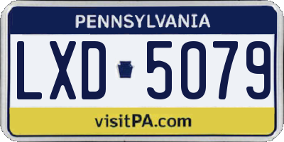 PA license plate LXD5079