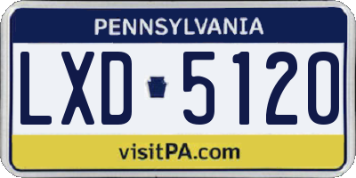 PA license plate LXD5120