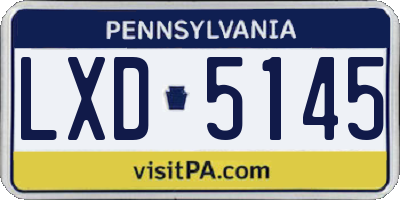 PA license plate LXD5145