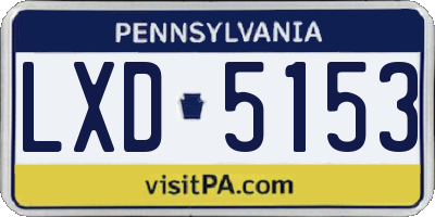 PA license plate LXD5153