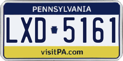 PA license plate LXD5161