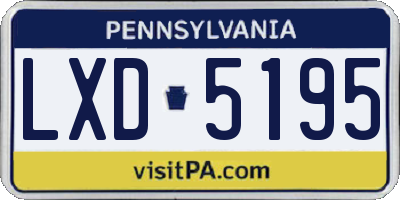 PA license plate LXD5195