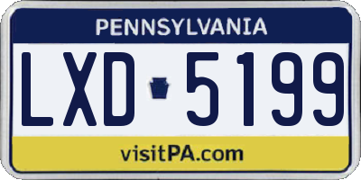 PA license plate LXD5199