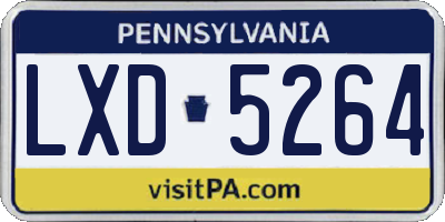 PA license plate LXD5264