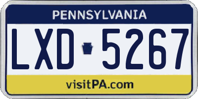 PA license plate LXD5267