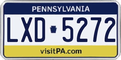 PA license plate LXD5272