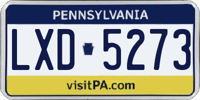 PA license plate LXD5273