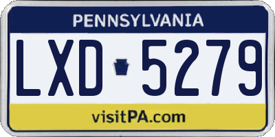 PA license plate LXD5279