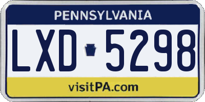 PA license plate LXD5298