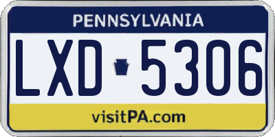 PA license plate LXD5306