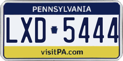 PA license plate LXD5444