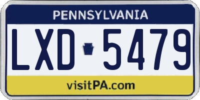 PA license plate LXD5479