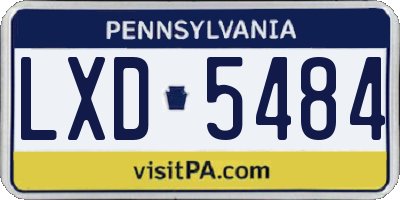 PA license plate LXD5484