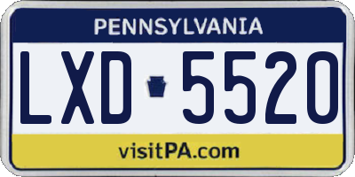 PA license plate LXD5520