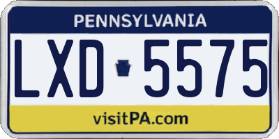 PA license plate LXD5575