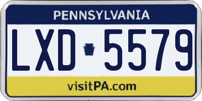 PA license plate LXD5579