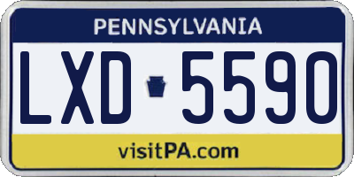 PA license plate LXD5590