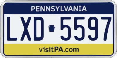 PA license plate LXD5597
