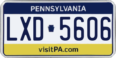 PA license plate LXD5606