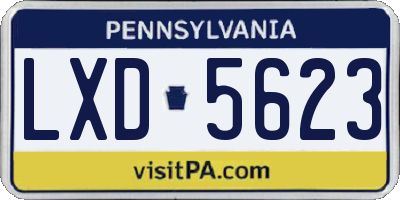 PA license plate LXD5623