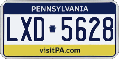 PA license plate LXD5628