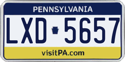 PA license plate LXD5657