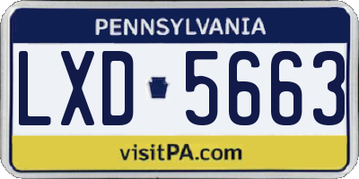 PA license plate LXD5663