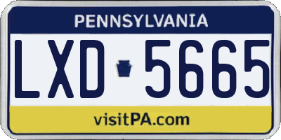 PA license plate LXD5665