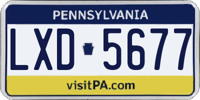 PA license plate LXD5677