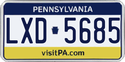 PA license plate LXD5685