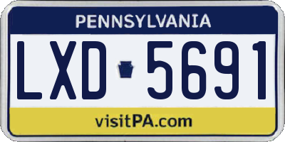 PA license plate LXD5691